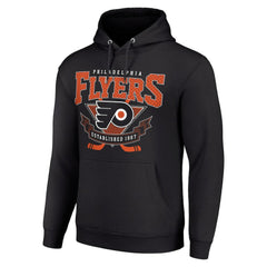 Philadelphia Flyers Starter Team Logo Graphic Fleece Tri-Blend Pullover Hoodie - Black Hoodies