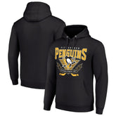 Pittsburgh Penguins Starter Team Logo Graphic Fleece Tri-Blend Pullover Hoodie - Black Hoodies