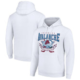 Colorado Avalanche Starter Team Logo Graphic Fleece Tri-Blend Pullover Hoodie - White Hoodies
