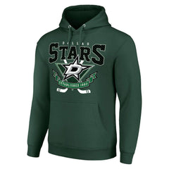Dallas Stars Starter Team Logo Graphic Fleece Tri-Blend Pullover Hoodie - Olive Hoodies