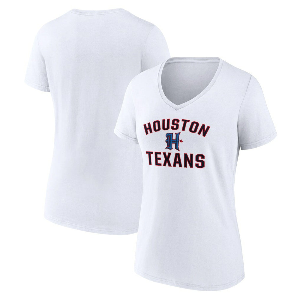 Houston Texans Women's Secondary Logo V-Neck T-Shirt - White on sale