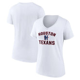 Houston Texans Women's Secondary Logo V-Neck T-Shirt - White on sale