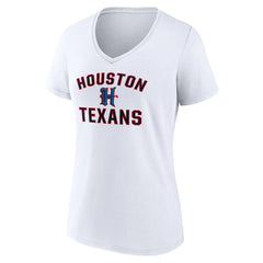Houston Texans Women's Secondary Logo V-Neck T-Shirt - White on sale