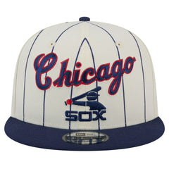 Chicago White Sox Jersey Pinstripe 9FIFTY Snapback Hat Cream