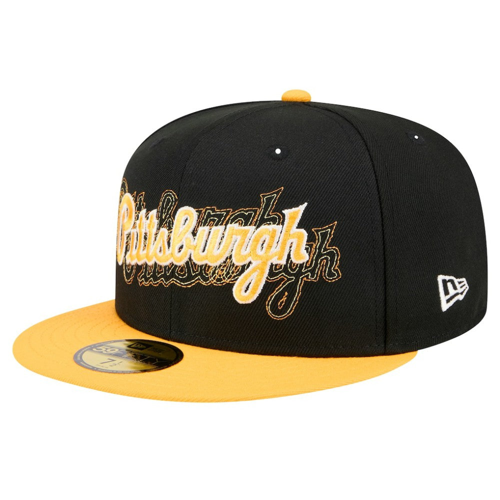 Pittsburgh Pirates Shadow Stitch 59FIFTY Fitted Hat Black