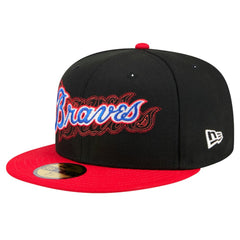 Atlanta Braves Shadow Stitch 59FIFTY Fitted Hat Black