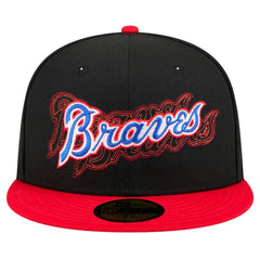 Atlanta Braves Shadow Stitch 59FIFTY Fitted Hat Black