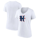 Houston Texans Women's Secondary Logo V-Neck T-Shirt - White outlet