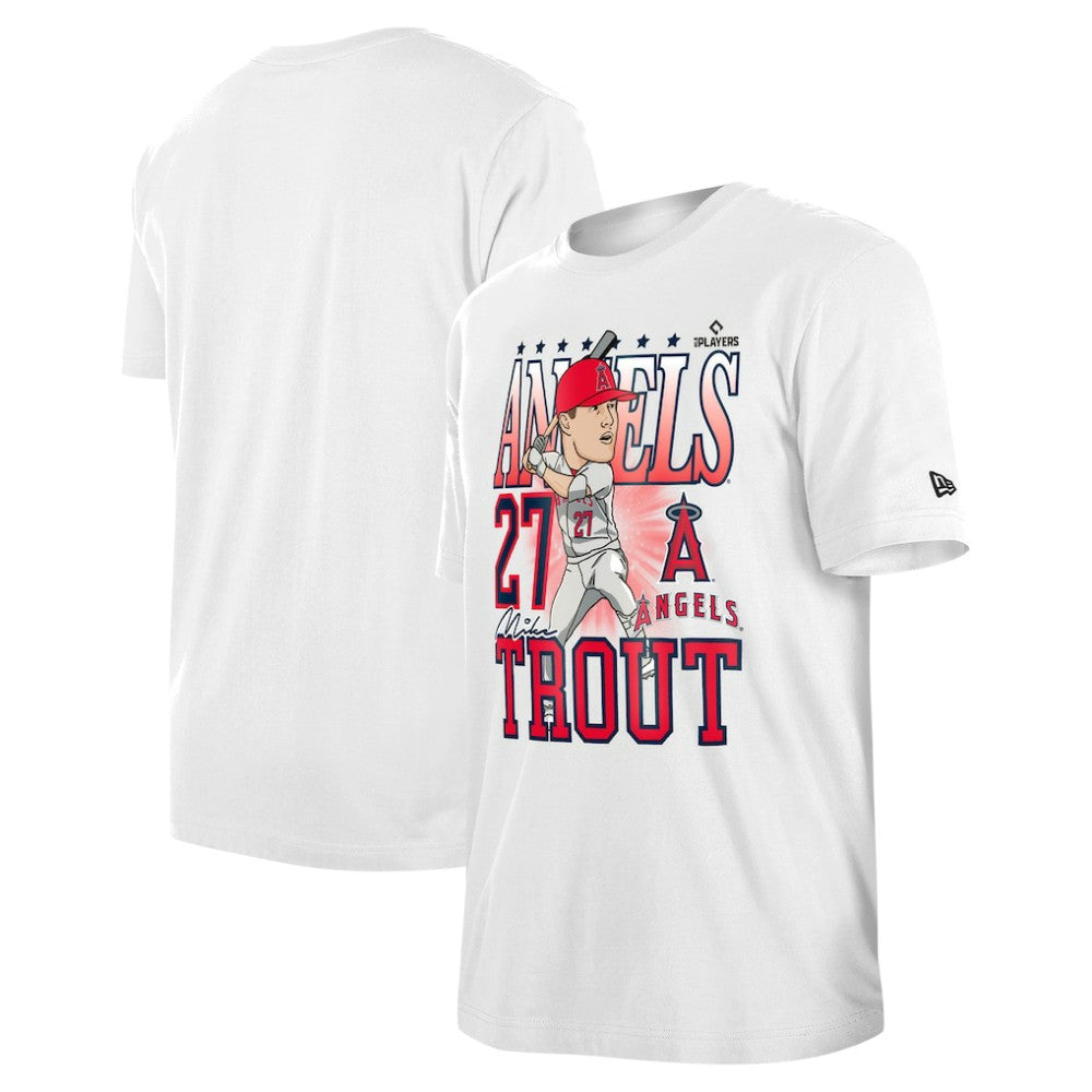 Mike Trout Los Angeles Angels Caricature T-Shirt White