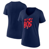Boston Red Sox Women's Like a BOS V-Neck T-Shirt Navy