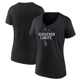 Colorado Rockies Women's Elevation V-Neck T-Shirt Black