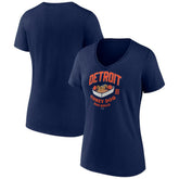 Detroit Tigers Women's Coney Dog Egg Rolls V-Neck T-Shirt Navy
