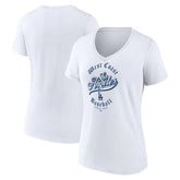 Los Angeles Dodgers Women's West Coast Baseball V-Neck T-Shirt White