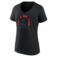 Miami Marlins Women's Our Town V-Neck T-Shirt Black