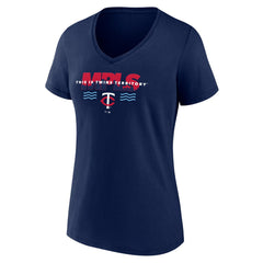 Minnesota Twins Women's Territory V-Neck T-Shirt Navy