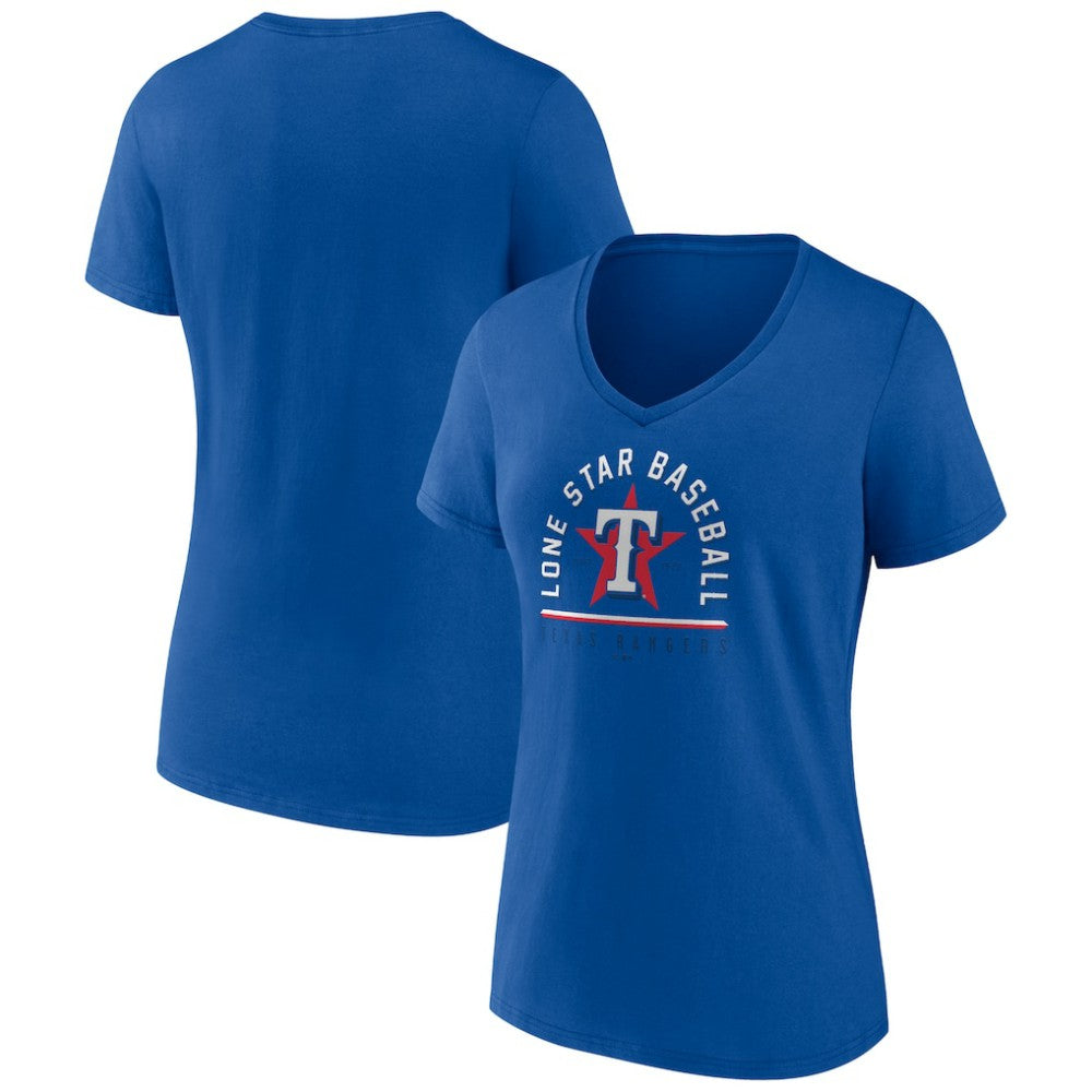 Texas Rangers Women's Lone Star Baseball V-Neck T-Shirt Royal