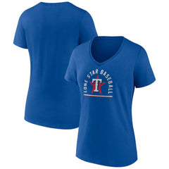 Texas Rangers Women's Lone Star Baseball V-Neck T-Shirt Royal