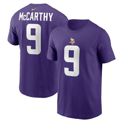 J.J. McCarthy Minnesota Vikings Youth Fuse Name & Number T-Shirt - Purple for sale