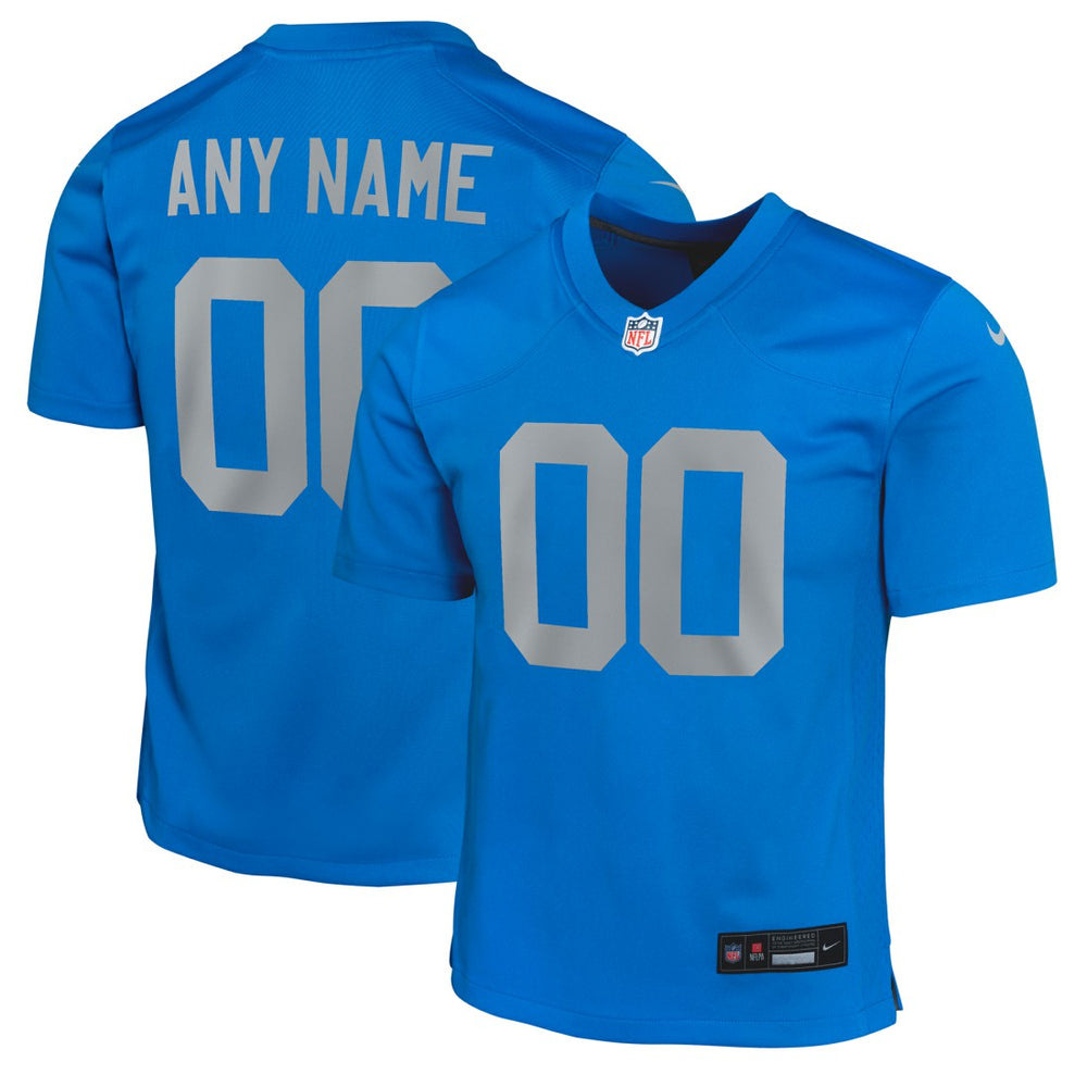 Detroit Lions Youth Alternate Custom Game Jersey - Blue cheap