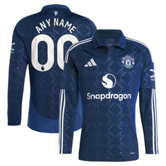 Manchester United 2024/25 Away Replica Long Sleeve Custom Jersey - Navy outlet