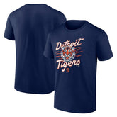 Detroit Tigers Tiger Illustration T-Shirt Navy