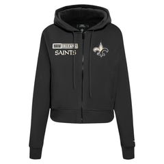New Orleans Saints Pro Standard Women's Split Logo Full-Zip Hoodie - Black outlet