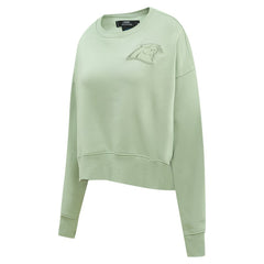 Carolina Panthers Pro Standard Women's Oversized Cropped Neutral Pullover Sweatshirt - Light Green on sale