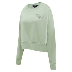 Jacksonville Jaguars Pro Standard Women's Oversized Cropped Neutral Pullover Sweatshirt - Light Green sale