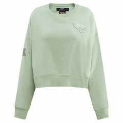 Jacksonville Jaguars Pro Standard Women's Oversized Cropped Neutral Pullover Sweatshirt - Light Green sale