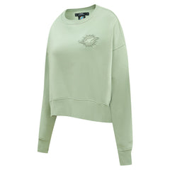Miami Dolphins Pro Standard Women's Oversized Cropped Neutral Pullover Sweatshirt - Light Green for sale