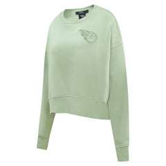 Tennessee Titans Pro Standard Women's Oversized Cropped Neutral Pullover Sweatshirt - Light Green for sale