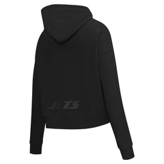 New York Jets Pro Standard Women's Jeweled Cropped Pullover Hoodie - Black outlet