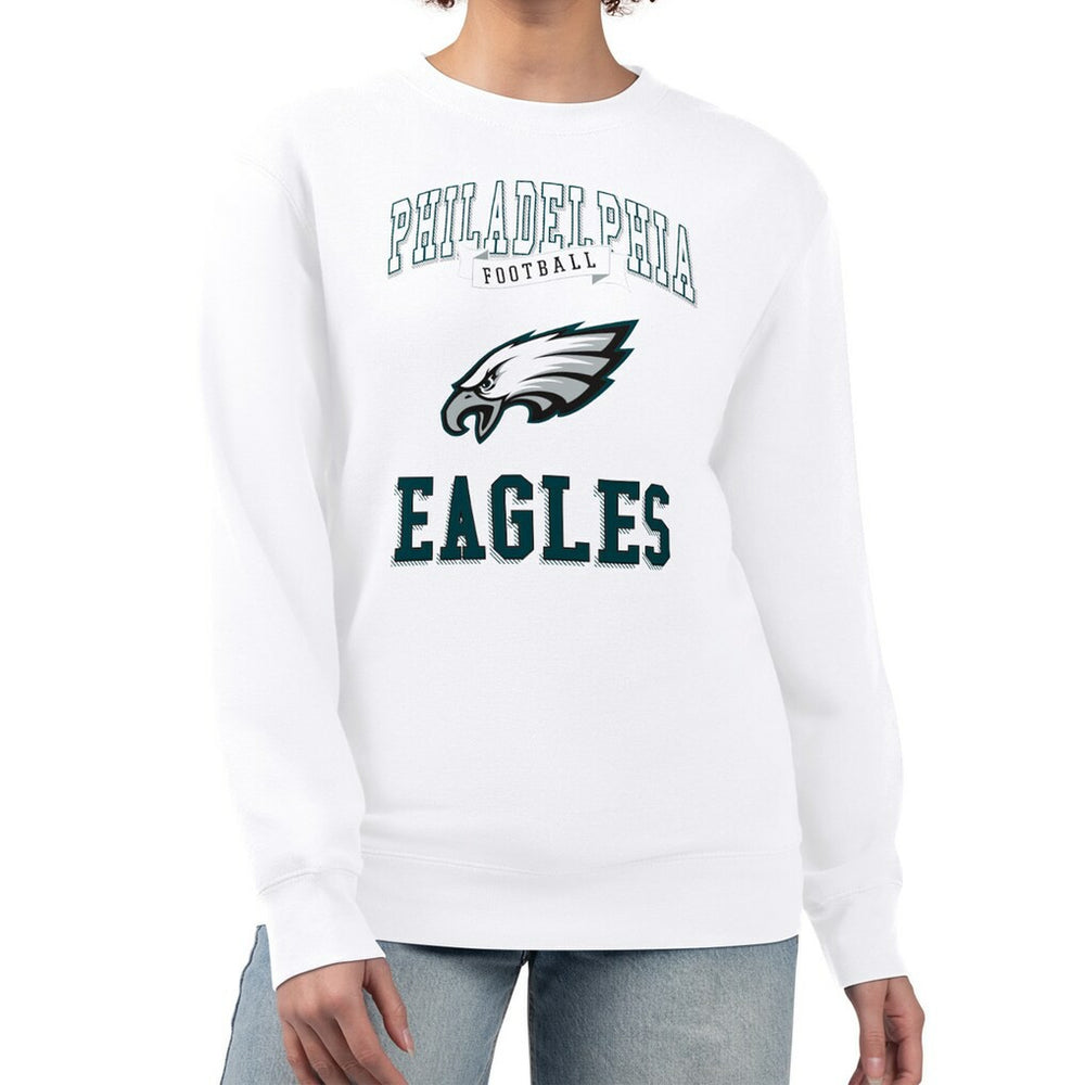 Philadelphia Eagles G-III 4Her by Carl Banks Women's Team Logo Graphic Tri-Blend Pullover Sweatshirt - White for sale