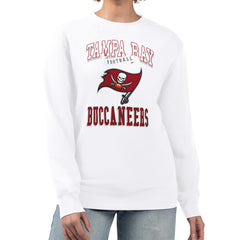 Tampa Bay Buccaneers G-III 4Her by Carl Banks Women's Team Logo Graphic Tri-Blend Pullover Sweatshirt - White outlet