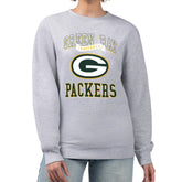 Green Bay Packers G-III 4Her by Carl Banks Women's Team Logo Graphic Tri-Blend Pullover Sweatshirt - Heather Gray discount