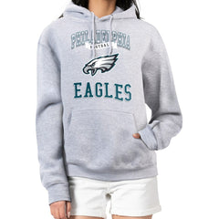 Philadelphia Eagles G-III 4Her by Carl Banks Women's Team Logo Graphic Fleece Tri-Blend Pullover Hoodie - Heather Gray outlet
