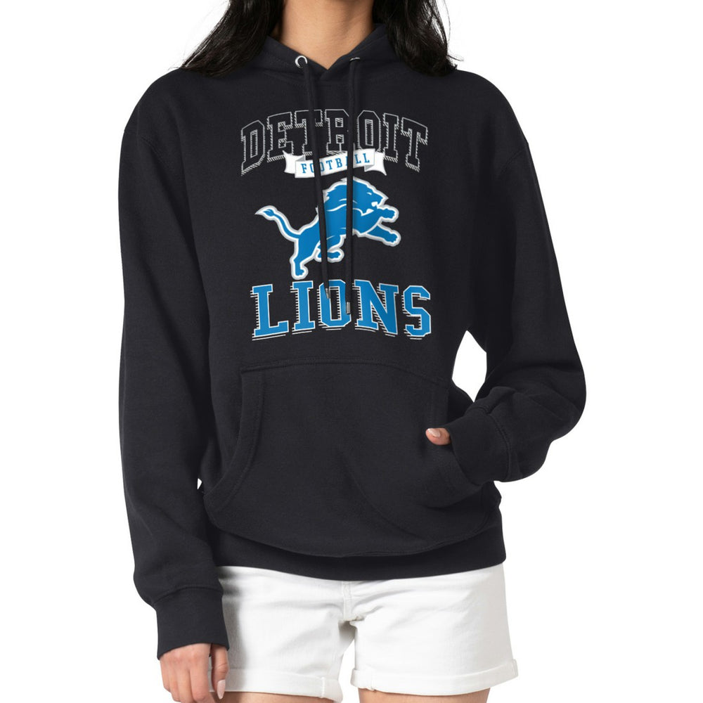Detroit Lions G-III 4Her by Carl Banks Women's Team Logo Graphic Fleece Tri-Blend Pullover Hoodie - Black discount