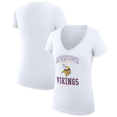 Minnesota Vikings G-III 4Her by Carl Banks Women's Super-Slim Fit Lightweight Team Logo Graphic V-Neck T-Shirt - White for sale