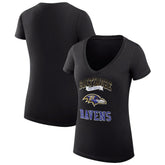 Baltimore Ravens G-III 4Her by Carl Banks Women's Super-Slim Fit Lightweight Team Logo Graphic V-Neck T-Shirt - Black cheap