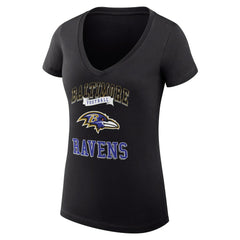 Baltimore Ravens G-III 4Her by Carl Banks Women's Super-Slim Fit Lightweight Team Logo Graphic V-Neck T-Shirt - Black cheap