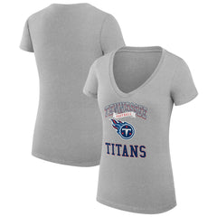 Tennessee Titans G-III 4Her by Carl Banks Women's Super-Slim Fit Lightweight Team Logo Graphic V-Neck T-Shirt - Heather Gray sale