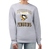 Pittsburgh Penguins G-III 4Her by Carl Banks Women's Team Logo Tri-Blend Fleece Pullover Sweatshirt - Heather Gray Sweatshirts