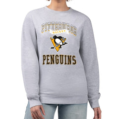 Pittsburgh Penguins G-III 4Her by Carl Banks Women's Team Logo Tri-Blend Fleece Pullover Sweatshirt - Heather Gray Sweatshirts