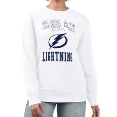 Tampa Bay Lightning G-III 4Her by Carl Banks Women's Team Logo Tri-Blend Fleece Pullover Sweatshirt - White Sweatshirts