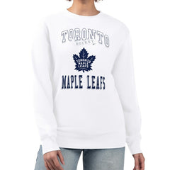 Toronto Maple Leafs G-III 4Her by Carl Banks Women's Team Logo Tri-Blend Fleece Pullover Sweatshirt - White Sweatshirts