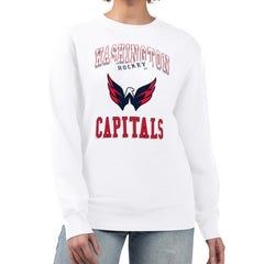 Washington Capitals G-III 4Her by Carl Banks Women's Team Logo Tri-Blend Fleece Pullover Sweatshirt - White Sweatshirts