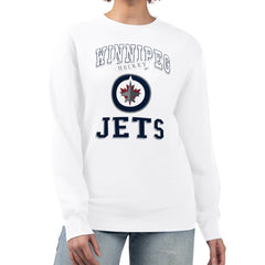 Winnipeg Jets G-III 4Her by Carl Banks Women's Team Logo Tri-Blend Fleece Pullover Sweatshirt - White Sweatshirts