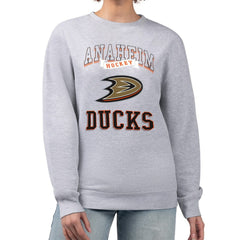 Anaheim Ducks G-III 4Her by Carl Banks Women's Team Logo Tri-Blend Fleece Pullover Sweatshirt - Heather Gray Sweatshirts