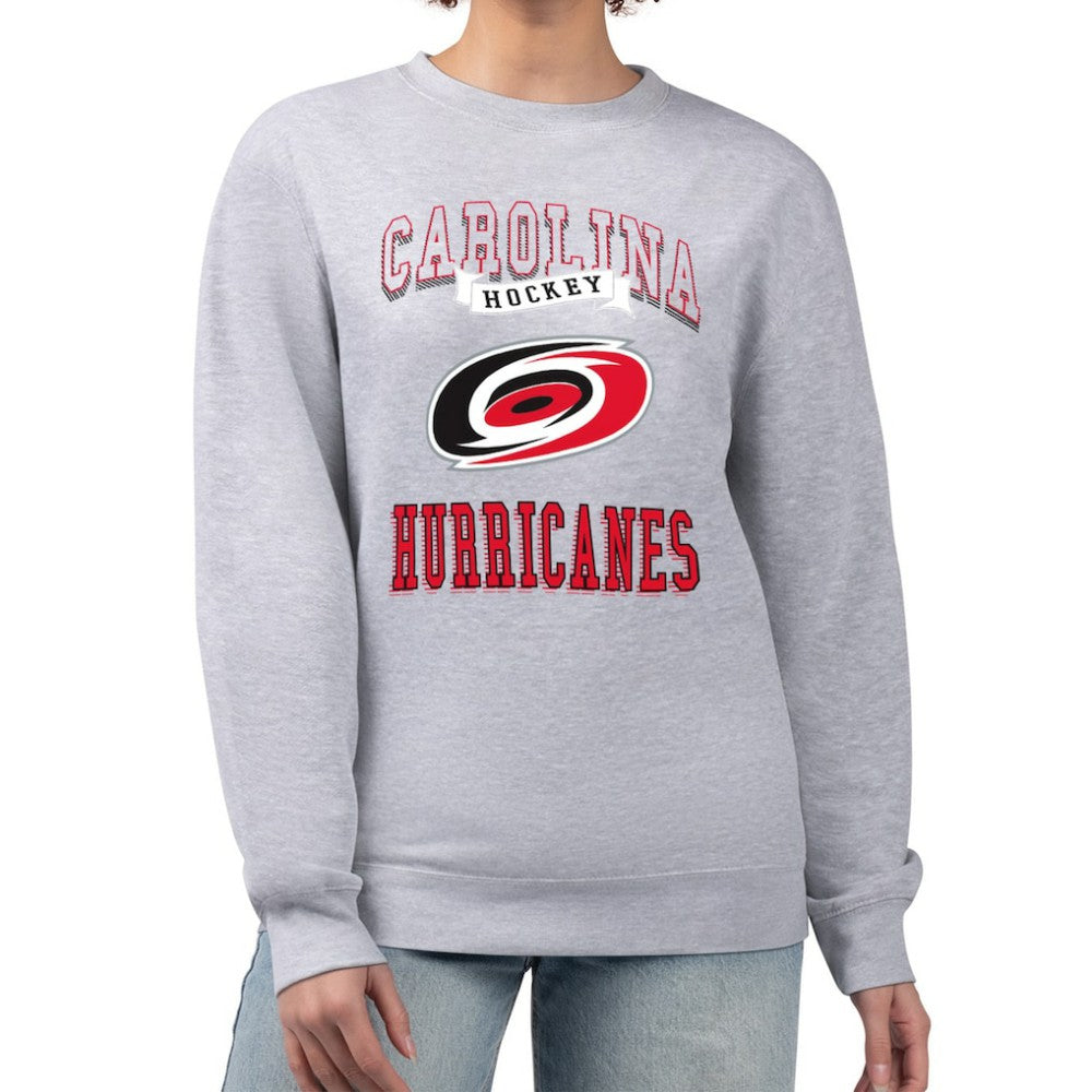 Carolina Hurricanes G-III 4Her by Carl Banks Women's Team Logo Tri-Blend Fleece Pullover Sweatshirt - Heather Gray Sweatshirts