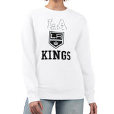 Los Angeles Kings G-III 4Her by Carl Banks Women's Team Logo Tri-Blend Fleece Pullover Sweatshirt - White Sweatshirts